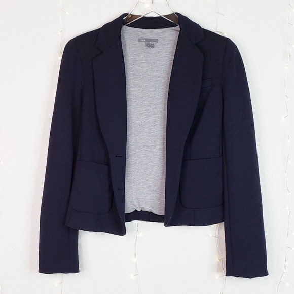 Vince Jackets & Blazers - Vince | Navy & Grey Double Button Jersey Blazer